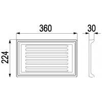 Náhradní díl pro HAAS+SOHN - MARMA s vým., antracit- Rošt Alta 30x224x360 /antracit