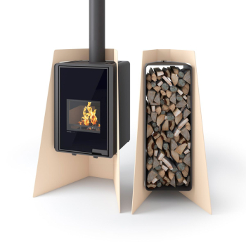 Stojan na dřevo FLAMINGO DELUXE ® 3, hnědá - sametová (Island)