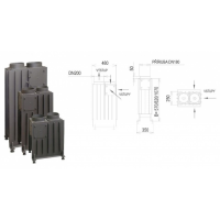 Spalinový výměník KOBOK Teplovzdušný výměník KOBOK Vertikal 50 3 kW H180/B180