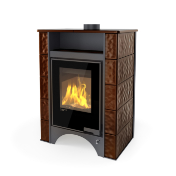 Kachlová kamna AQUAFLAM VARIO ® PERU 11/7kW, kachle hnědá, elektronická regulace