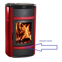 La Nordica - náhradní čelní kachle - Norma / Stella, bordeaux - bordo