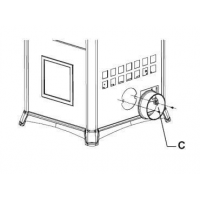 Externí vzduch - C = příruba o průměru 120 mm (není součástí kamen) pro napojení externího vzduchu