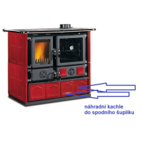 La Nordica - náhradní přední kachle ROSA Maiolica bordó - spodní šuplík