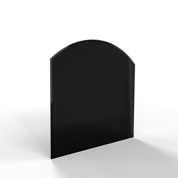 Sklo pod kamna - FLAMINGO Oblouk 1000x1000 mm, černé, fazeta / R725 / 6 mm
