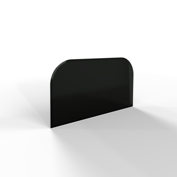 Sklo pod kamna - FLAMINGO Oblouk 1000x550 mm, černé, fazeta / 2xR200 / 6 mm