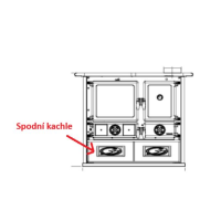 La Nordica - náhradní spodní kachle pro ROSA reverse- liberty panna, kamna kód 7015049-00, serie A10051816