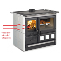 La Nordica - náhradní vnější sklo do topeniště sporáku ROSA XXL, ROSA L, TERMOROSA XXL