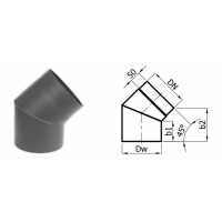 Karl Koleno pevné 45°/ 120mm (síla 2mm) - černá
