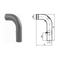 Karl Koleno tažené s prodloužením, klapkou a čistícím otvorem 90°/ 120mm (síla 2mm) - černá