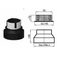 Karl Napojení kouřovodu do keramického komína pod úhlem 90°, 180mm / 160mm (síla 2mm) - černá