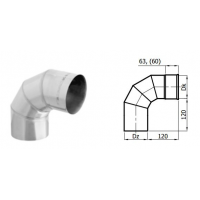 Karl Koleno pevné 90°/ 200mm (síla 1mm) - nerez