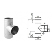 Karl T-Kus 90° / 200mm (síla 1mm) - nerez