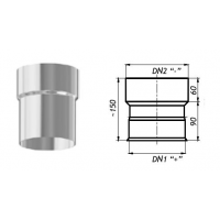 Karl Redukce kouřovodů v zapojení po vodě 150mm / 180mm (síla 1mm) - nerez