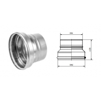 Karl převlečné napojení kouřovodu na keramický komín - po vodě, pro tenkostěnné verze, 180mm / 200mm (síla 1mm) - nerez