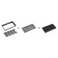 Karl STYLE záklopový rošt s rámem, 450 x 170mm - černá