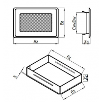 Karl SOLID ventilační mřížka  s uzavíratelnou žaluzií, 245 x 175mm - bílá