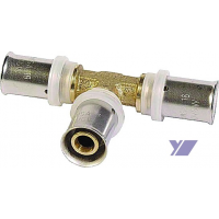 Lisovací T-kus redukovaný pro vícevrstvé trubky Pex-al-pex COMISA 32-26-26mm